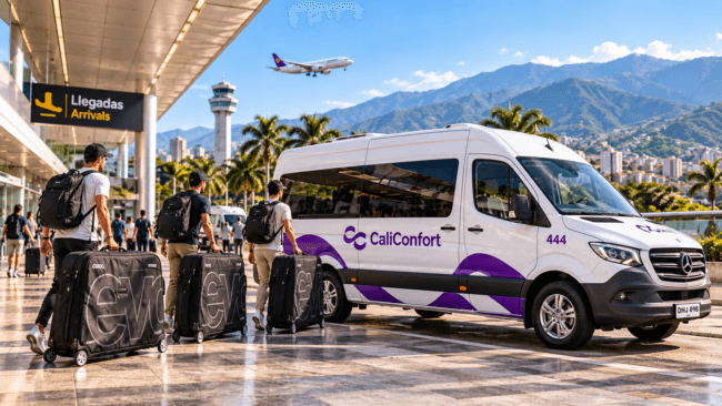 Transporte de CaliConfort para asistentes a El Giro de Rigo 2026 en Cali
